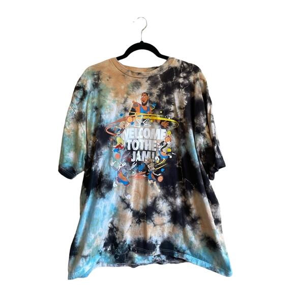 Space Jam 2X short sleeve t-shirt tie dye Lebrun James basketball Looney Tunes - Picture 1 of 7